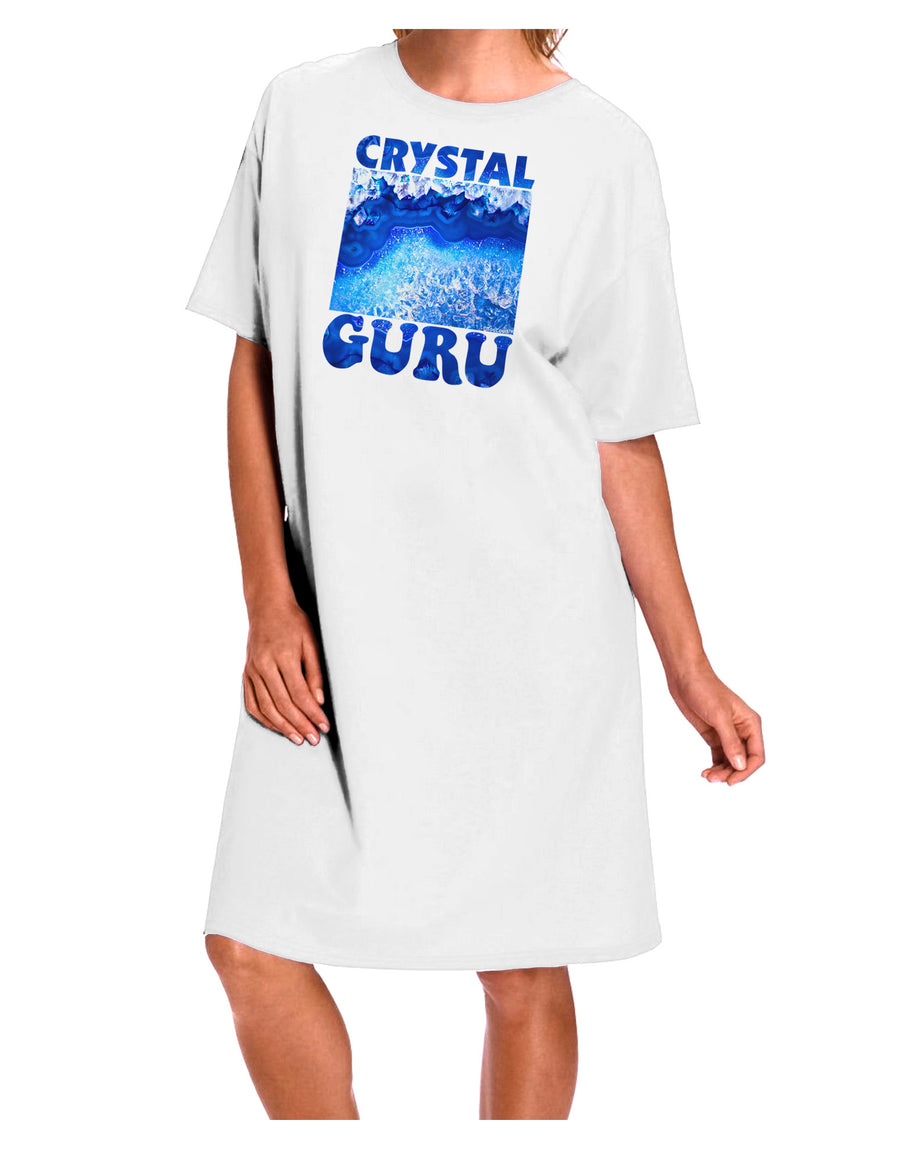 Elegant White Crystal Guru Adult Night Shirt Dress in One Size-Night Shirt-TooLoud-White-OSFM-Davson Sales