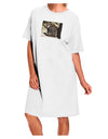 Elegant White One Size Adult Night Shirt Dress featuring a Black Bear Design-Night Shirt-TooLoud-White-OSFM-Davson Sales