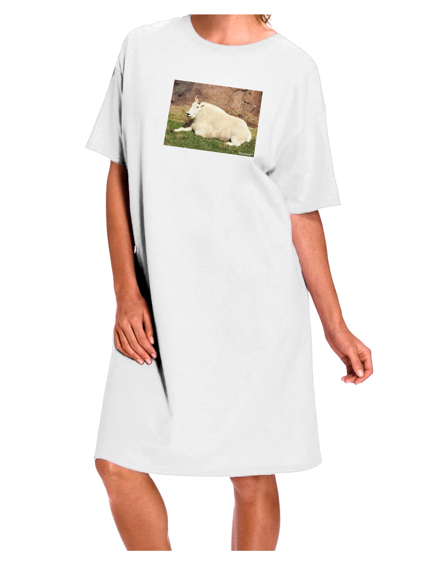 White One Size Relaxing Ram Adult Night Shirt Dress-Night Shirt-TooLoud-White-One-Size-Davson Sales