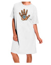 Cardano Hero Hand Adult Night Shirt Dress - White (One Size)-Night Shirt-TooLoud-Davson Sales