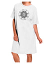 Elegant White Night Shirt Dress in Mandala Coloring Book Style - Perfect for Adults of All Sizes-Night Shirt-TooLoud-White-Davson Sales