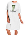 Vegan Badass Bottle Print Night Shirt Dress - White, One Size-Night Shirt-TooLoud-Davson Sales