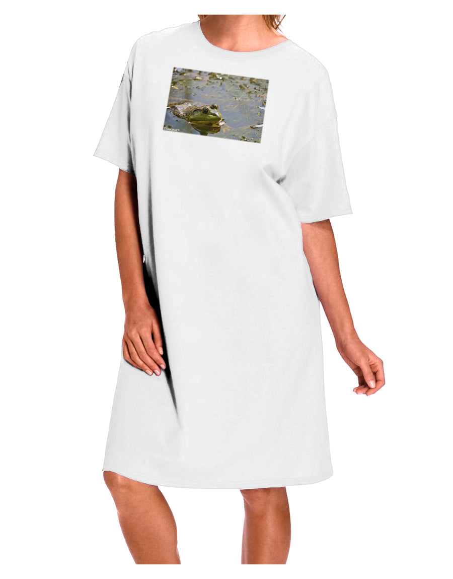 Elevate Your Nightwear with the Bullfrog In Water Adult Night Shirt Dress in White - One Size, Exclusively by TooLoud-Night Shirt-TooLoud-White-One-Size-Davson Sales