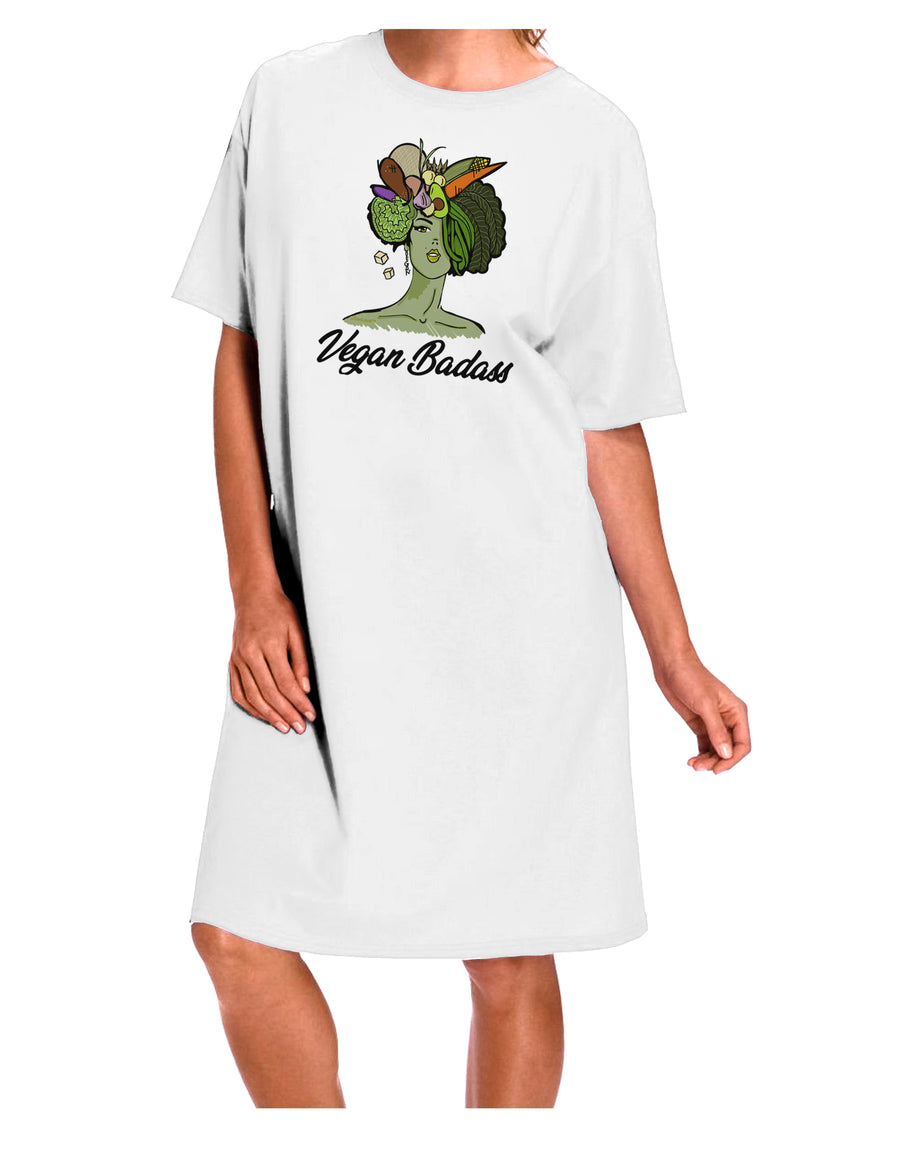 Vegan Adult Night Shirt Dress in White - One Size-Night Shirt-TooLoud-Davson Sales