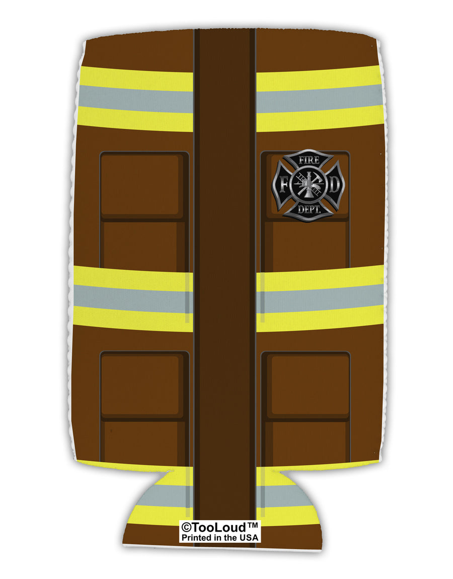 Firefighter Brown AOP Collapsible Neoprene Tall Can Insulator All Over Print