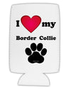 I Heart My Border Collie Collapsible Neoprene Tall Can Insulator by TooLoud-Tall Can Insulator-TooLoud-White-Davson Sales