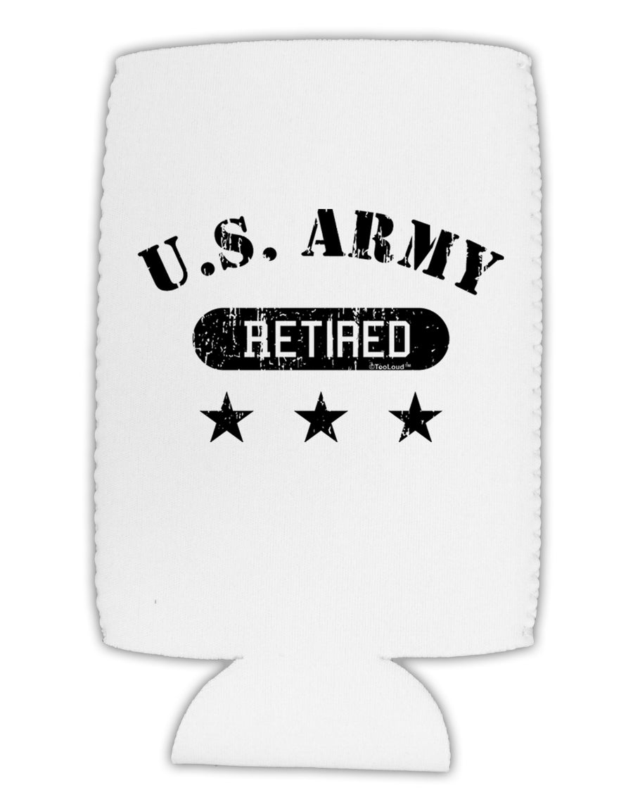 Retired Army Collapsible Neoprene Tall Can Insulator by TooLoud-Tall Can Insulator-TooLoud-White-Davson Sales
