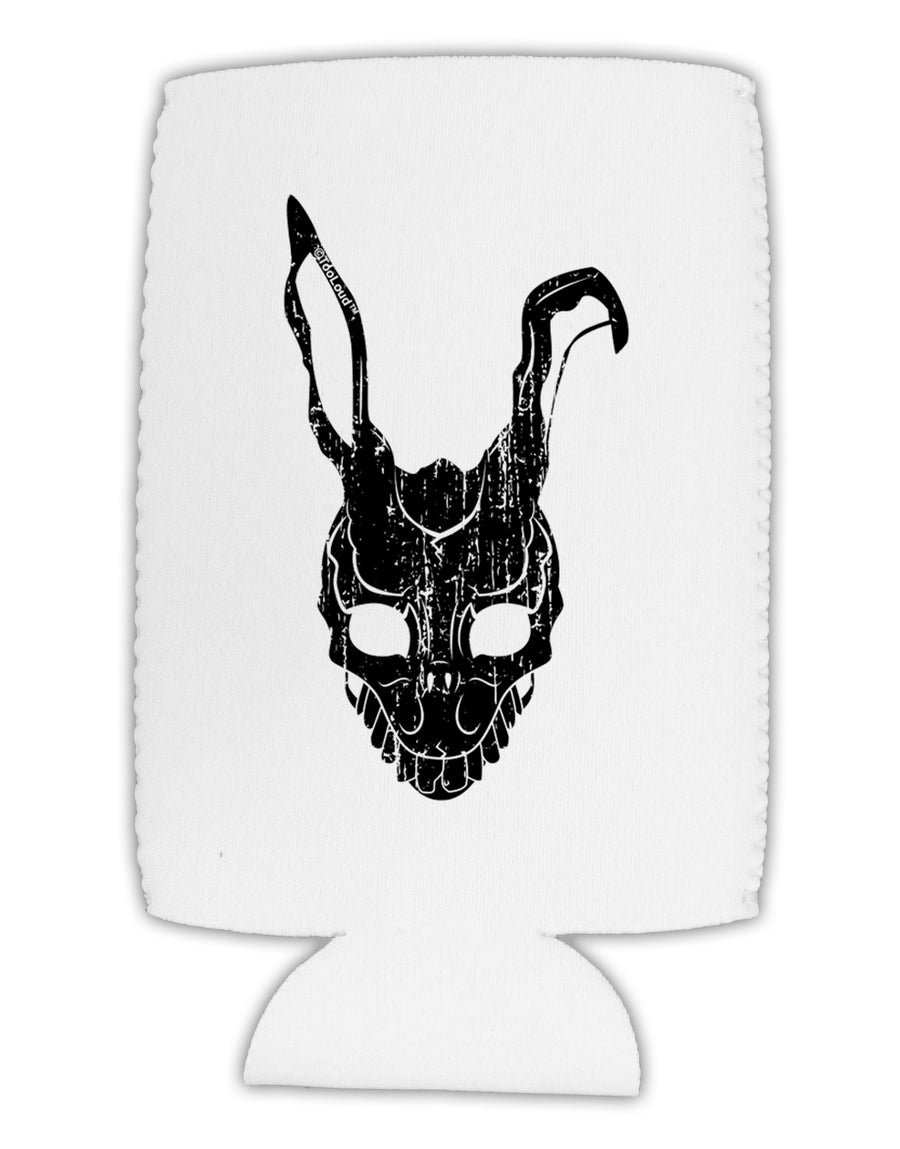 Scary Bunny Face Black Distressed Collapsible Neoprene Tall Can Insulator-Tall Can Insulator-TooLoud-White-Davson Sales