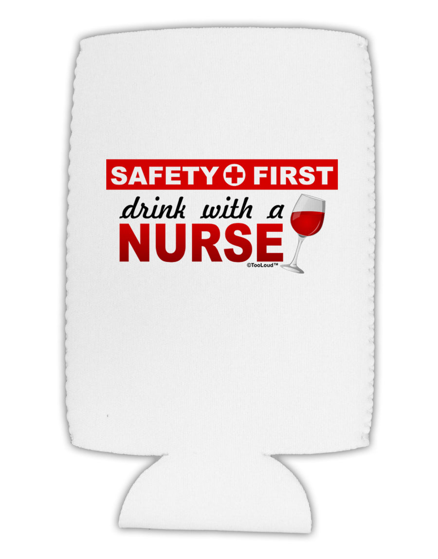 Drink With A Nurse Collapsible Neoprene Tall Can Insulator-Tall Can Insulator-TooLoud-White-Davson Sales