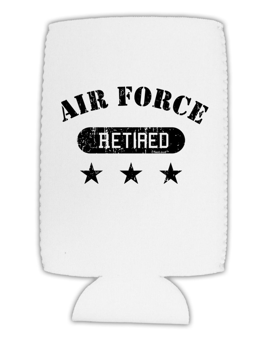 Retired Air Force Collapsible Neoprene Tall Can Insulator by TooLoud-Tall Can Insulator-TooLoud-White-Davson Sales