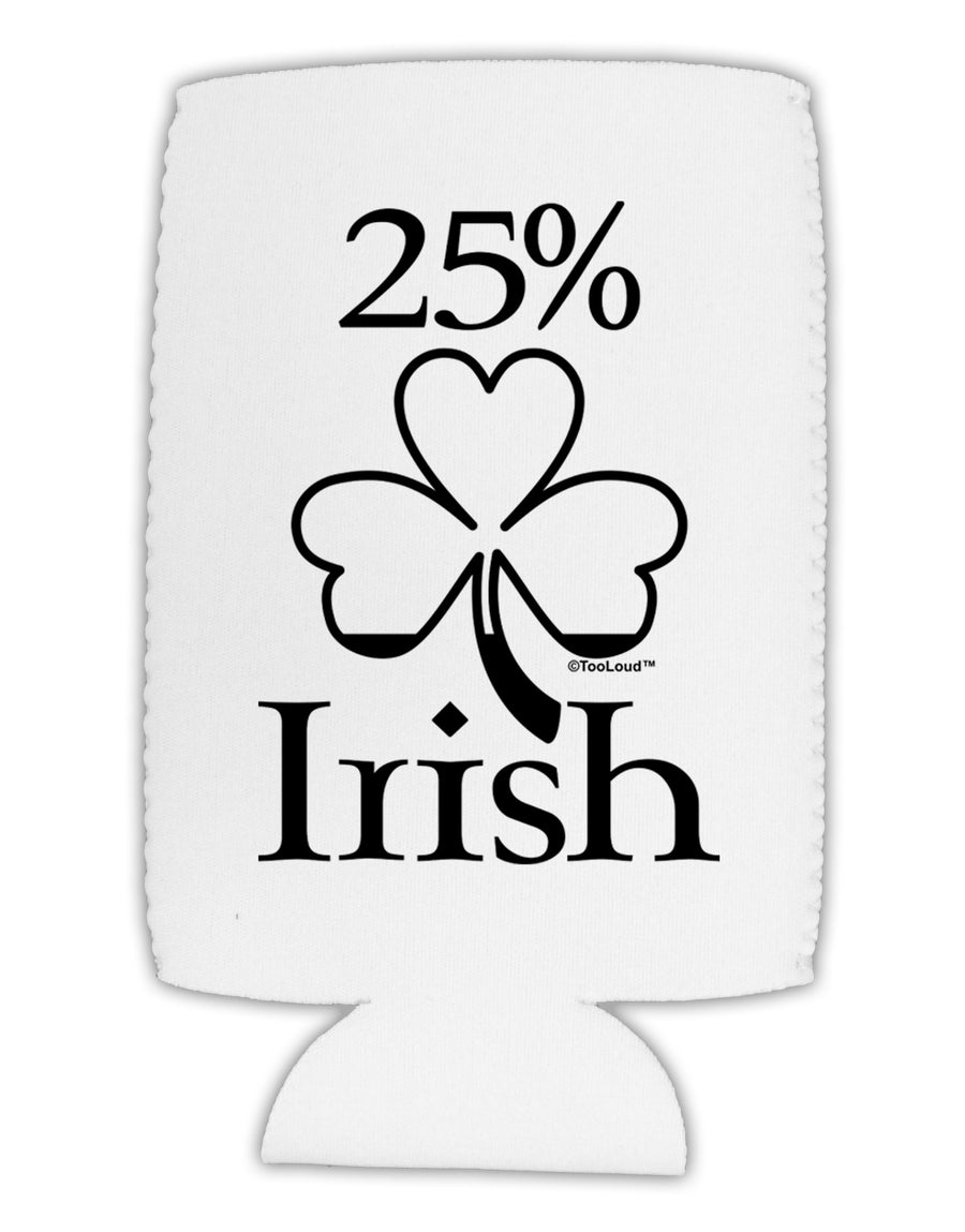 25 Percent Irish - St Patricks Day Collapsible Neoprene Tall Can Insulator by TooLoud-Tall Can Insulator-TooLoud-White-Davson Sales