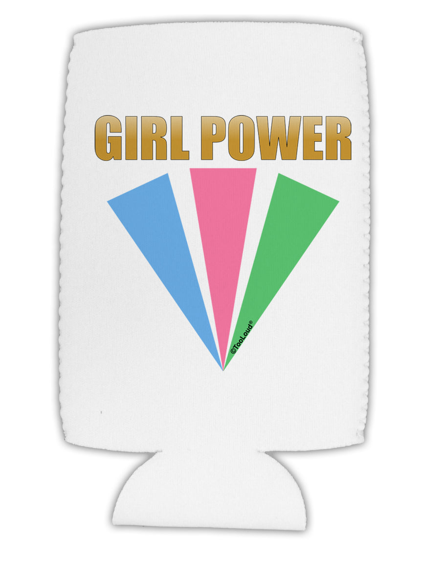 Girl Power Stripes Collapsible Neoprene Tall Can Insulator by TooLoud-Tall Can Insulator-TooLoud-White-Davson Sales