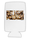 Buy Local Produce Potatoes Text Collapsible Neoprene Tall Can Insulator-Tall Can Insulator-TooLoud-White-Davson Sales