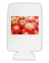 Watercolor Tomatoes Collapsible Neoprene Tall Can Insulator-Tall Can Insulator-TooLoud-White-Davson Sales