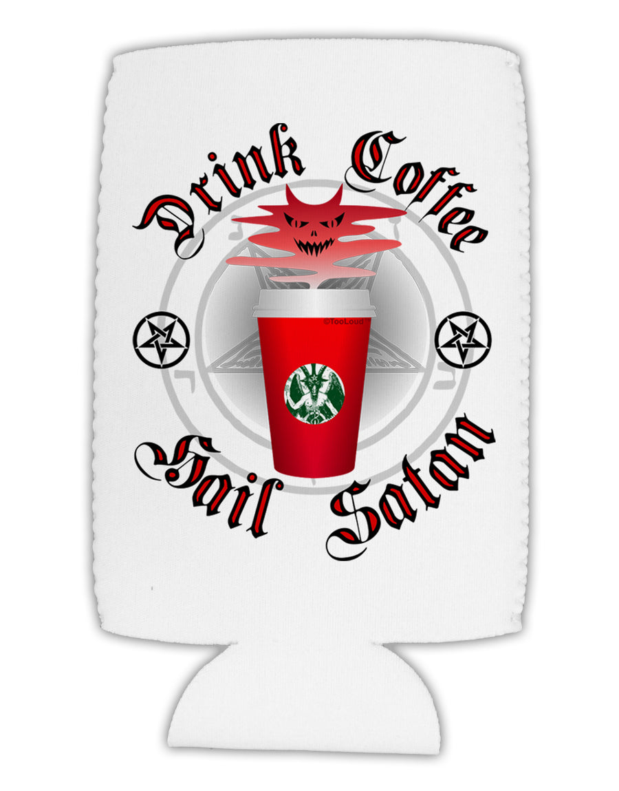 Red Cup Drink Coffee Hail Satan Collapsible Neoprene Tall Can Insulator by TooLoud-TooLoud-White-Davson Sales
