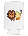 Cute Taco Lion Collapsible Neoprene Tall Can Insulator-Tall Can Insulator-TooLoud-White-Davson Sales