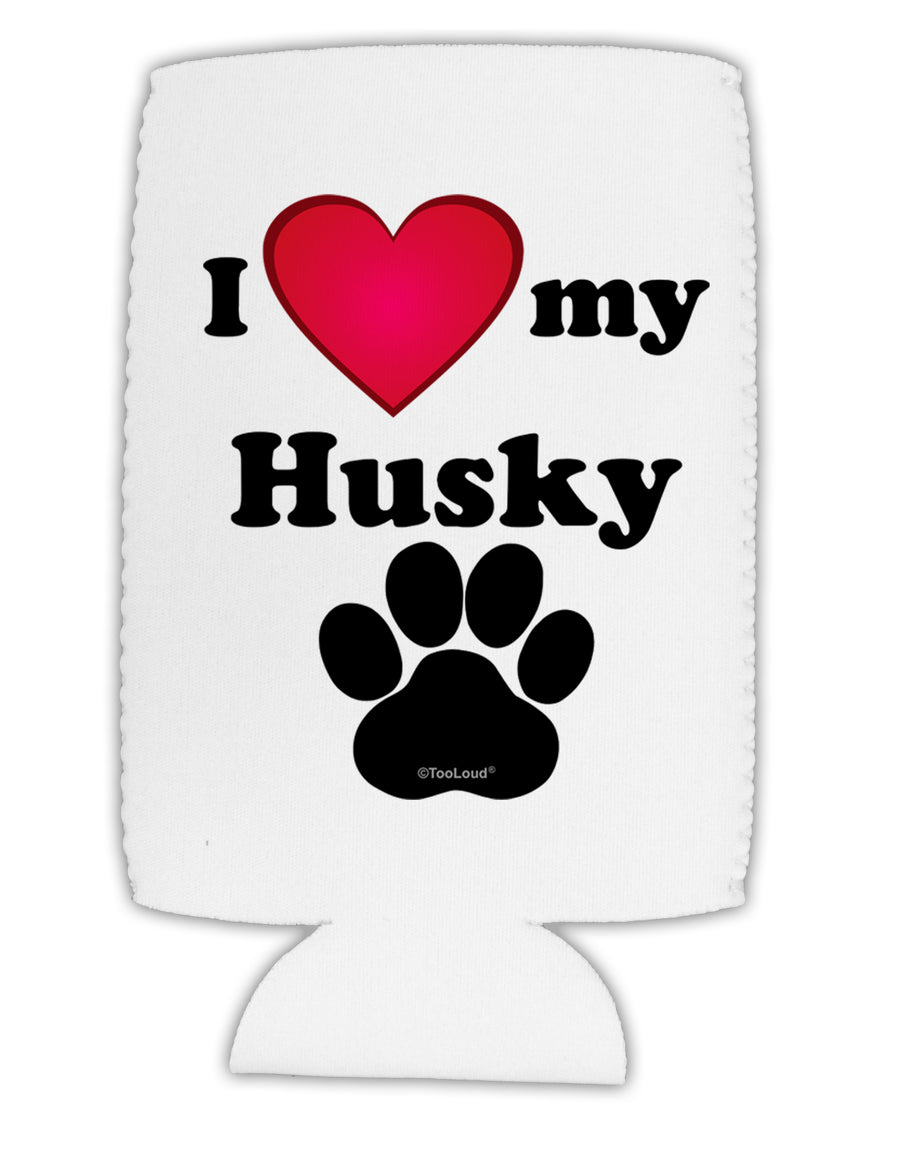 I Heart My Husky Collapsible Neoprene Tall Can Insulator by TooLoud-Tall Can Insulator-TooLoud-White-Davson Sales
