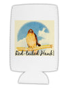 Red-tailed Hawk Text Collapsible Neoprene Tall Can Insulator-Tall Can Insulator-TooLoud-White-Davson Sales