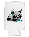 Cute Panda With Ear Buds Collapsible Neoprene Tall Can Insulator-Tall Can Insulator-TooLoud-White-Davson Sales