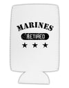 Retired Marines Collapsible Neoprene Tall Can Insulator by TooLoud-Tall Can Insulator-TooLoud-White-Davson Sales