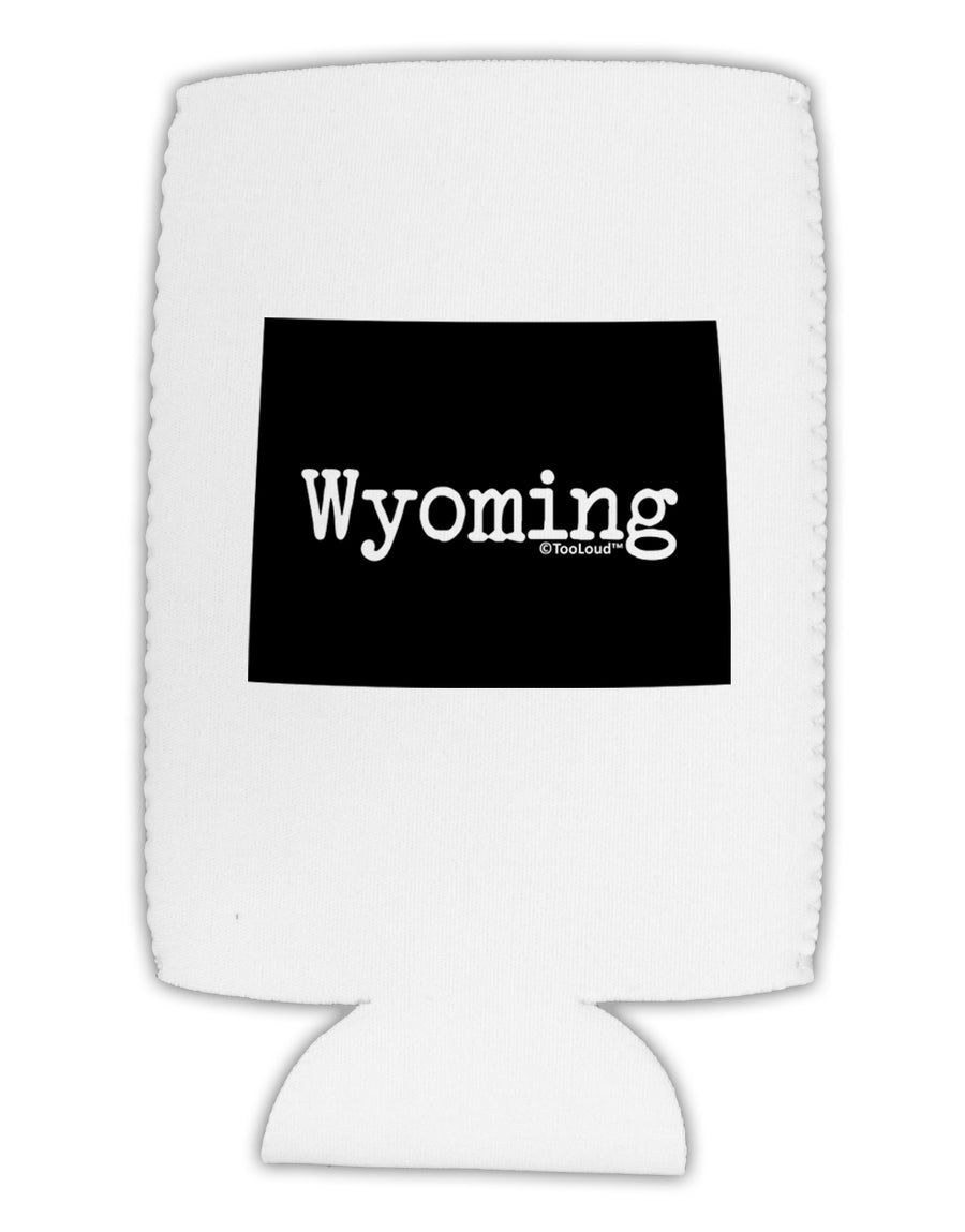 Wyoming - United States Shape Collapsible Neoprene Tall Can Insulator-Tall Can Insulator-TooLoud-White-Davson Sales