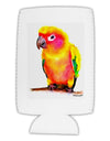 Sun Conure Parrot Watercolor Collapsible Neoprene Tall Can Insulator-Tall Can Insulator-TooLoud-White-Davson Sales