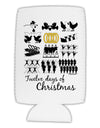 12 Days of Christmas Text Color Collapsible Neoprene Tall Can Insulator-Tall Can Insulator-TooLoud-White-Davson Sales