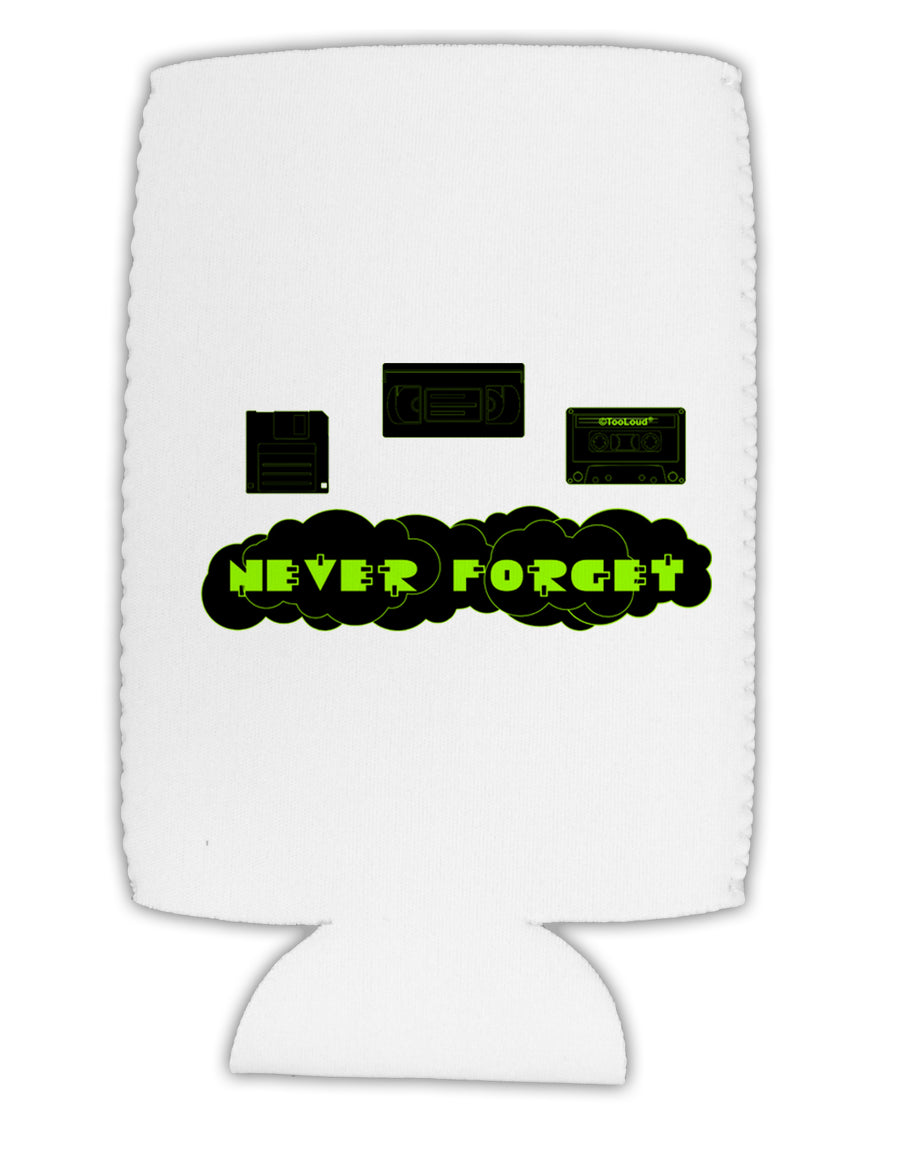 Never Forget Retro 80's Funny Collapsible Neoprene Tall Can Insulator by TooLoud-Tall Can Insulator-TooLoud-White-Davson Sales