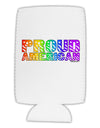 Proud American Rainbow Text Collapsible Neoprene Tall Can Insulator by TooLoud-Tall Can Insulator-TooLoud-White-Davson Sales