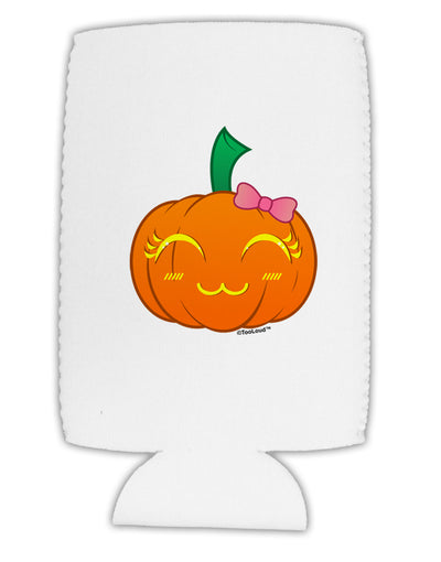 Kyu-T Face Pumpkin Collapsible Neoprene Tall Can Insulator by TooLoud
