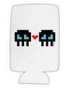 8-Bit Skull Love - Boy and Boy Collapsible Neoprene Tall Can Insulator-Tall Can Insulator-TooLoud-White-Davson Sales