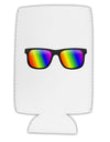 Pride Rainbow Lenses Collapsible Neoprene Tall Can Insulator by TooLoud