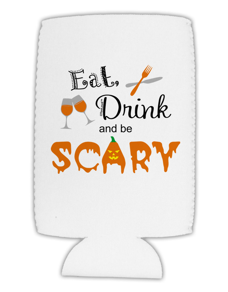 Eat Drink Scary Black Collapsible Neoprene Tall Can Insulator-Tall Can Insulator-TooLoud-White-Davson Sales