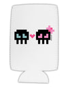 8-Bit Skull Love - Boy and Girl Collapsible Neoprene Tall Can Insulator-Tall Can Insulator-TooLoud-White-Davson Sales