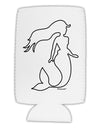 Mermaid Outline Collapsible Neoprene Tall Can Insulator-Tall Can Insulator-TooLoud-White-Davson Sales
