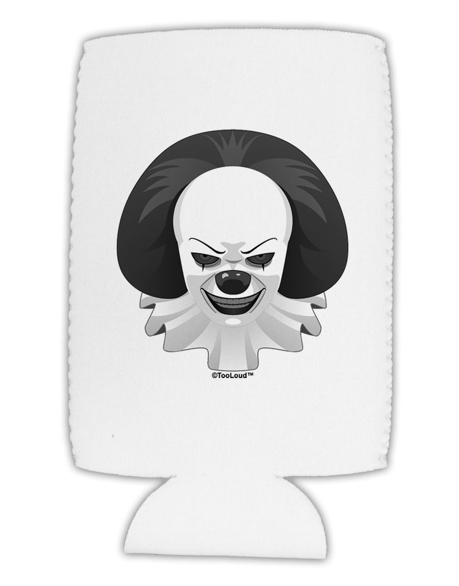 Scary Clown Grayscale Collapsible Neoprene Tall Can Insulator-Tall Can Insulator-TooLoud-White-Davson Sales