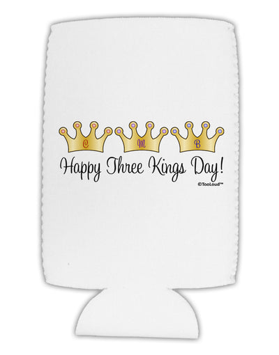 Happy Three Kings Day - 3 Crowns Collapsible Neoprene Tall Can Insulator by TooLoud-TooLoud-White-Davson Sales