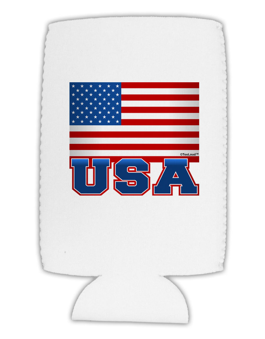 USA Flag Collapsible Neoprene Tall Can Insulator-Tall Can Insulator-TooLoud-White-Davson Sales
