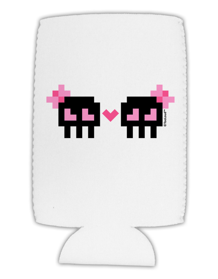 8-Bit Skull Love - Girl and Girl Collapsible Neoprene Tall Can Insulator-Tall Can Insulator-TooLoud-White-Davson Sales