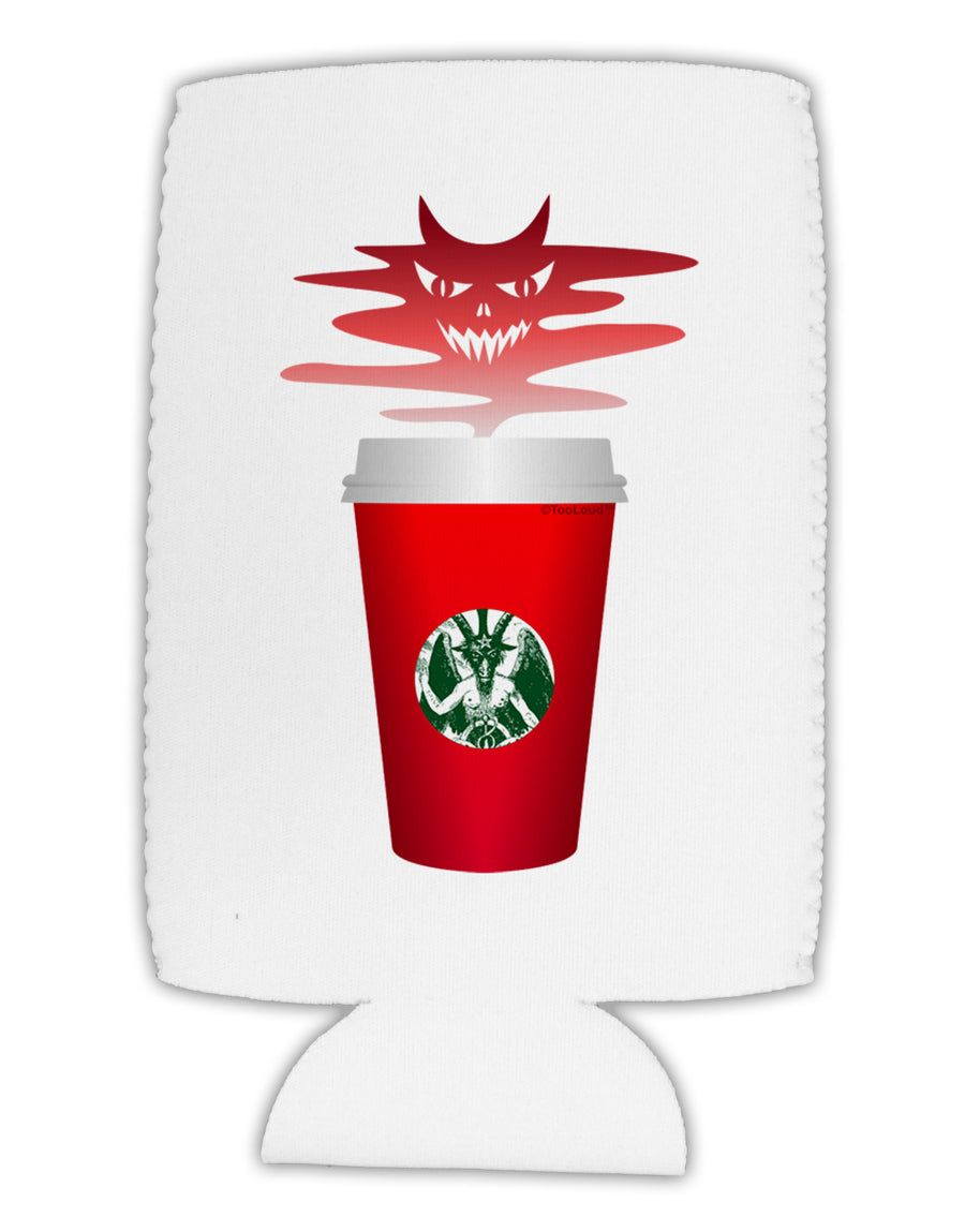 Red Cup Satan Coffee Collapsible Neoprene Tall Can Insulator by TooLoud-TooLoud-White-Davson Sales