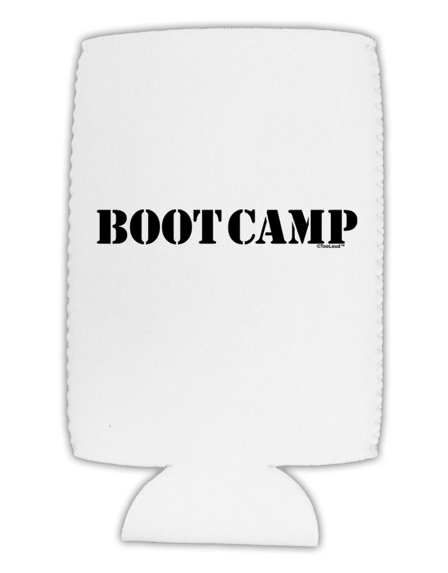 Bootcamp Military Text Collapsible Neoprene Tall Can Insulator-Tall Can Insulator-TooLoud-White-Davson Sales