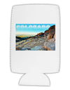 CO Rockies View with Text Collapsible Neoprene Tall Can Insulator-Tall Can Insulator-TooLoud-White-Davson Sales