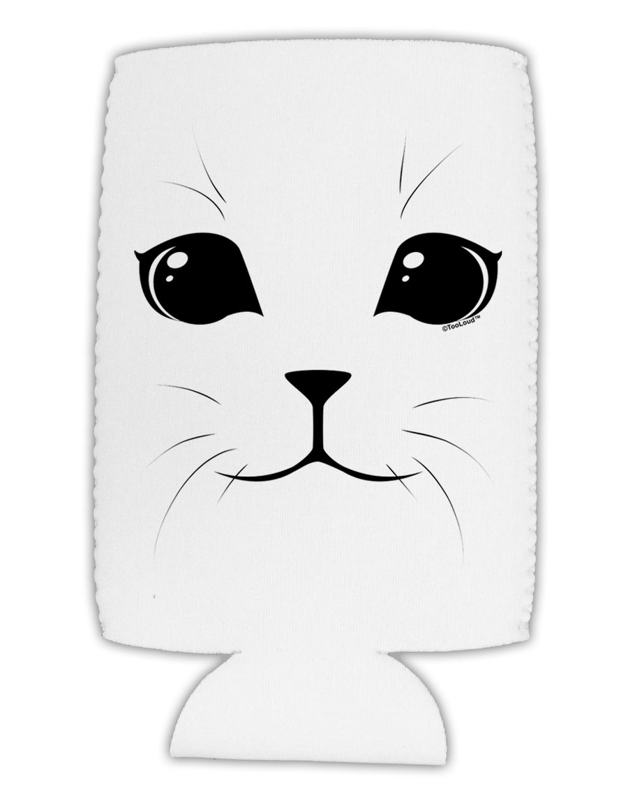 Cute Cat Face Collapsible Neoprene Tall Can Insulator by TooLoud-Tall Can Insulator-TooLoud-White-Davson Sales