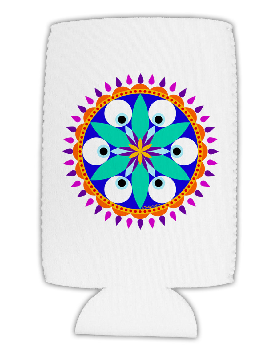 Evil Eye Protection Mandala Collapsible Neoprene Tall Can Insulator by TooLoud-TooLoud-White-Davson Sales