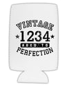 Personalized Vintage Birth Year Distressed Collapsible Neoprene Tall Can Insulator by TooLoud-Tall Can Insulator-TooLoud-White-Davson Sales