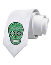 Green Day of the Dead Sugar Skull Necktie by TooLoud (R)-Necktie-TooLoud-Davson Sales