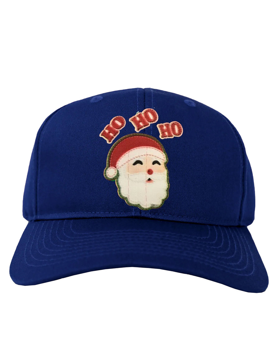 Ho Ho Ho Santa Claus Face Faux Applique Adult Dark Baseball Cap Hat-Baseball Cap-TooLoud-Black-One Size-Davson Sales