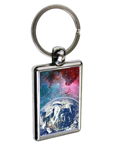 Fantasy Galactic Earth All Over Keychain Key Ring All Over Print by TooLoud-TooLoud-Silver-White-1.2"x1.75"-Davson Sales