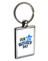 Our 1st Father's Day Keychain Key Ring by TooLoud-TooLoud-Silver-White-1.2"x1.75"-Davson Sales