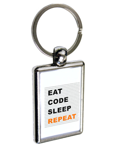 Eat Sleep Code Repeat Keychain Key Ring by TooLoud-TooLoud-Davson Sales